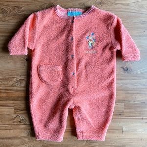 Vintage Baby Boots 6M Orange “Nature” Playsuit